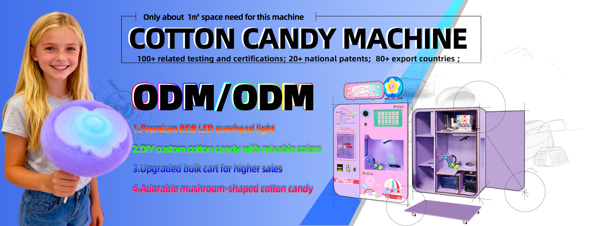 Cotton candy machine manufacturer, offering customization services, ODM/OEM support Ice cream vending machine manufacturer One-stop intelligent vending machine manufacturer